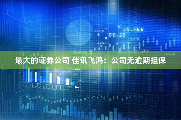 最大的证券公司 佳讯飞鸿：公司无逾期担保
